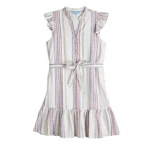 Sz XS Draper James RSVP Multicolor Striped Women’s Dress 99% Cotton